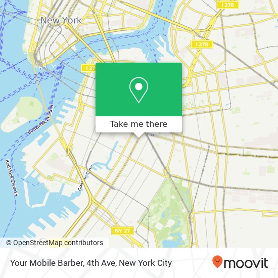 Your Mobile Barber, 4th Ave map