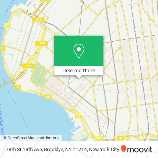 78th St 19th Ave, Brooklyn, NY 11214 map