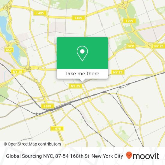 Mapa de Global Sourcing NYC, 87-54 168th St
