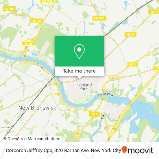 Mapa de Corcoran Jeffrey Cpa, 320 Raritan Ave