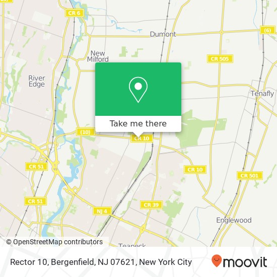 Mapa de Rector 10, Bergenfield, NJ 07621