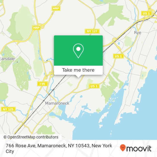 Mapa de 766 Rose Ave, Mamaroneck, NY 10543
