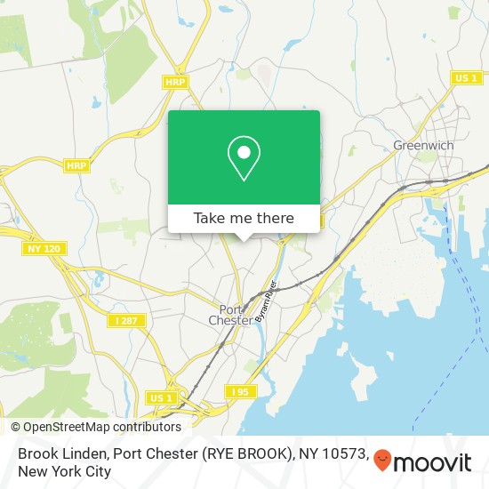 Mapa de Brook Linden, Port Chester (RYE BROOK), NY 10573