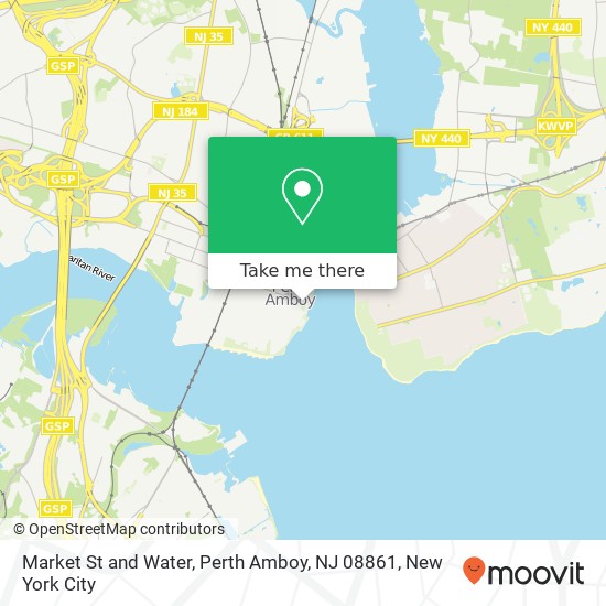 Mapa de Market St and Water, Perth Amboy, NJ 08861