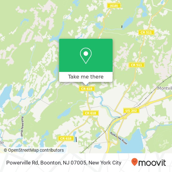 Mapa de Powerville Rd, Boonton, NJ 07005