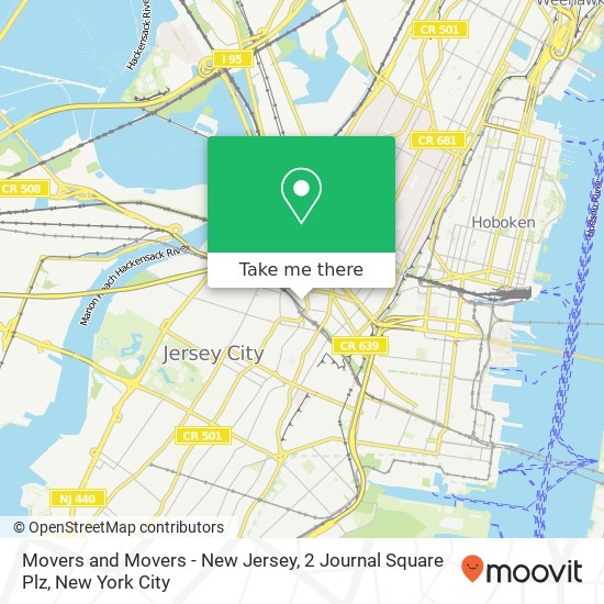 Mapa de Movers and Movers - New Jersey, 2 Journal Square Plz