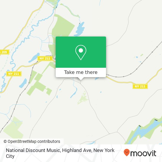 Mapa de National Discount Music, Highland Ave