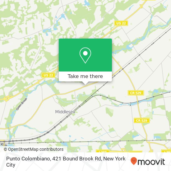 Punto Colombiano, 421 Bound Brook Rd map