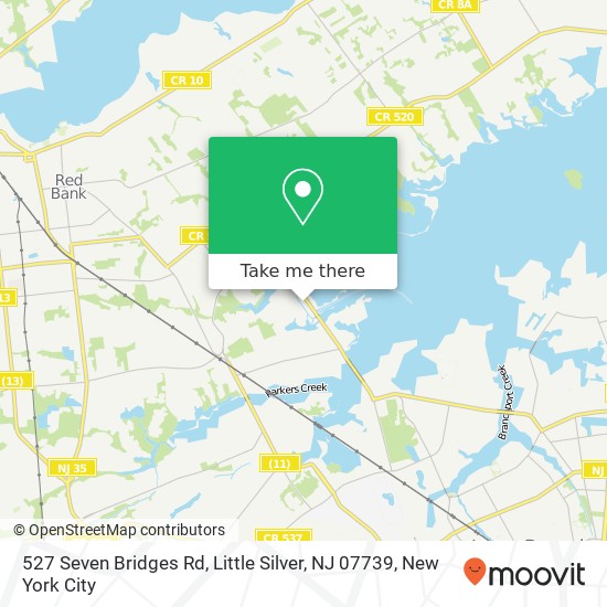 Mapa de 527 Seven Bridges Rd, Little Silver, NJ 07739