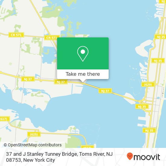 Mapa de 37 and J Stanley Tunney Bridge, Toms River, NJ 08753