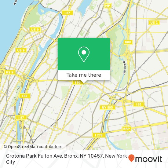 Crotona Park Fulton Ave, Bronx, NY 10457 map