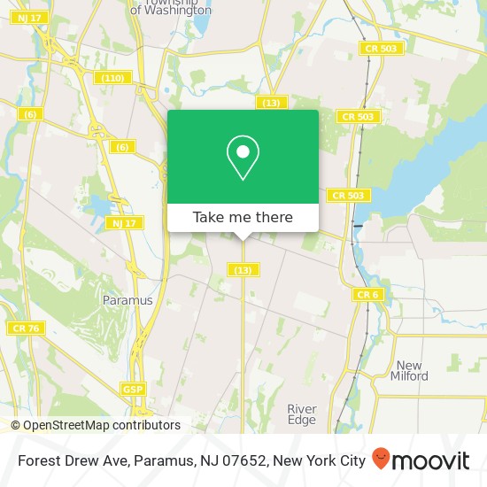 Mapa de Forest Drew Ave, Paramus, NJ 07652
