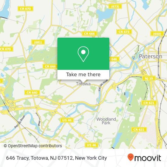 646 Tracy, Totowa, NJ 07512 map