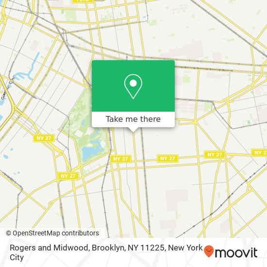 Mapa de Rogers and Midwood, Brooklyn, NY 11225