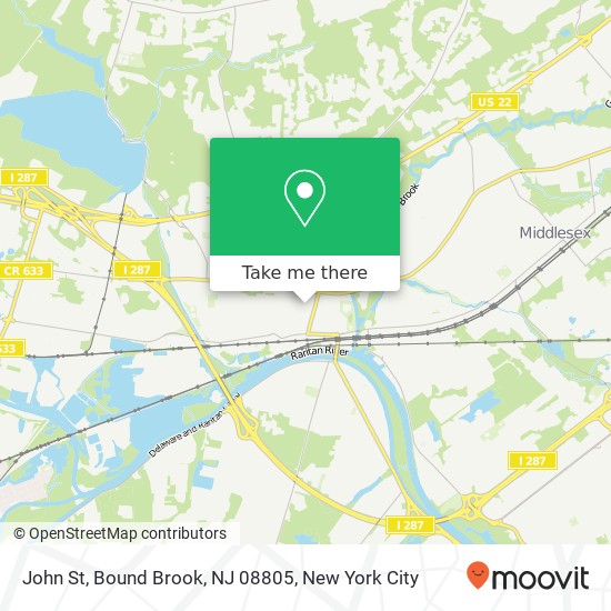 Mapa de John St, Bound Brook, NJ 08805