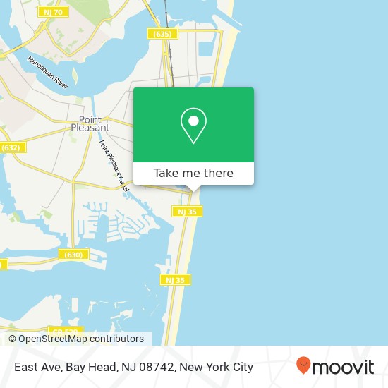 Mapa de East Ave, Bay Head, NJ 08742