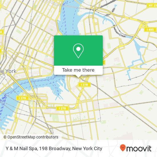 Mapa de Y & M Nail Spa, 198 Broadway