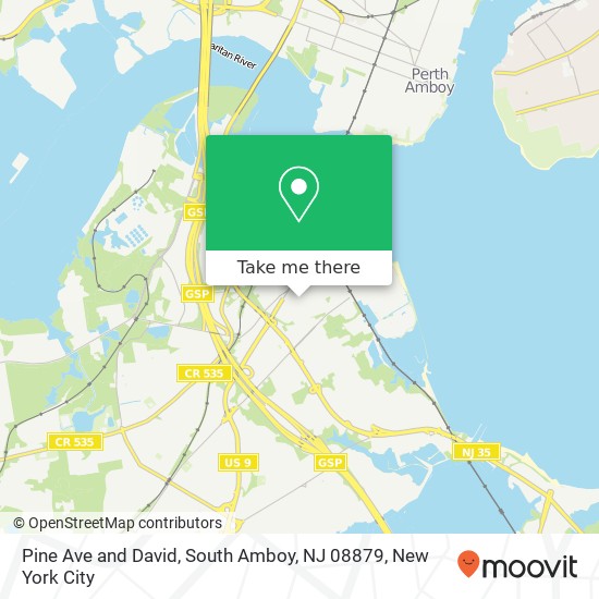 Mapa de Pine Ave and David, South Amboy, NJ 08879