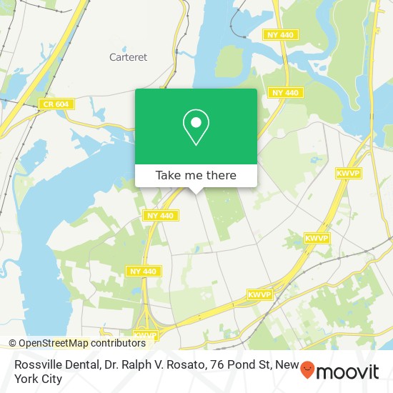 Mapa de Rossville Dental, Dr. Ralph V. Rosato, 76 Pond St
