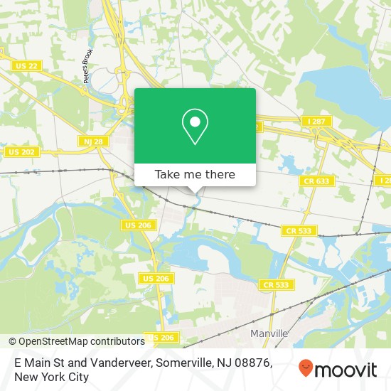 E Main St and Vanderveer, Somerville, NJ 08876 map