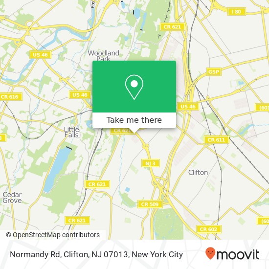 Mapa de Normandy Rd, Clifton, NJ 07013
