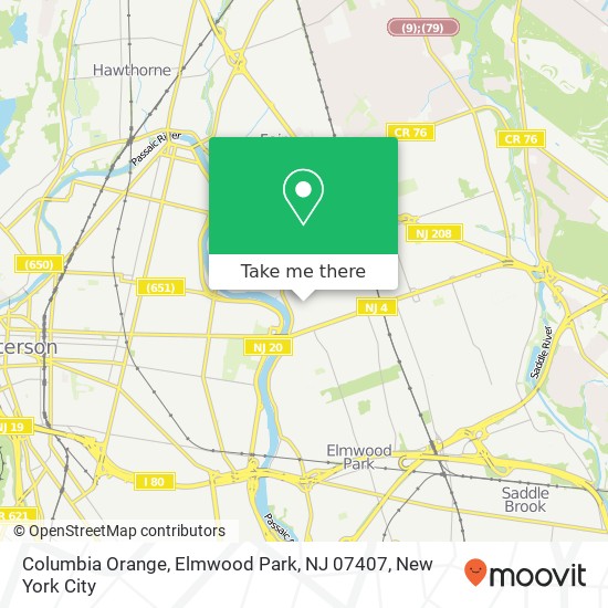 Mapa de Columbia Orange, Elmwood Park, NJ 07407