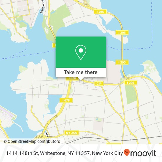 Mapa de 1414 148th St, Whitestone, NY 11357