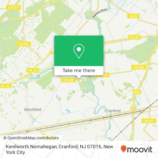 Kenilworth Nomahegan, Cranford, NJ 07016 map