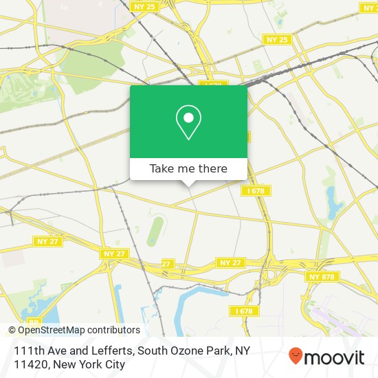 Mapa de 111th Ave and Lefferts, South Ozone Park, NY 11420