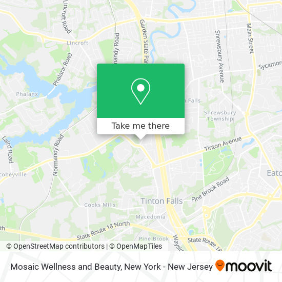 Mapa de Mosaic Wellness and Beauty