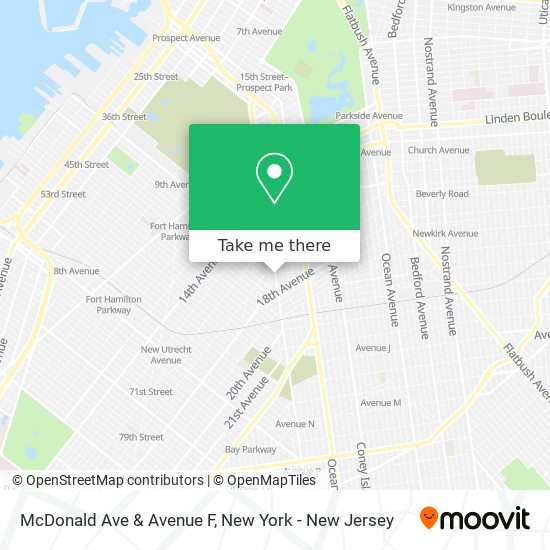 McDonald Ave & Avenue F map