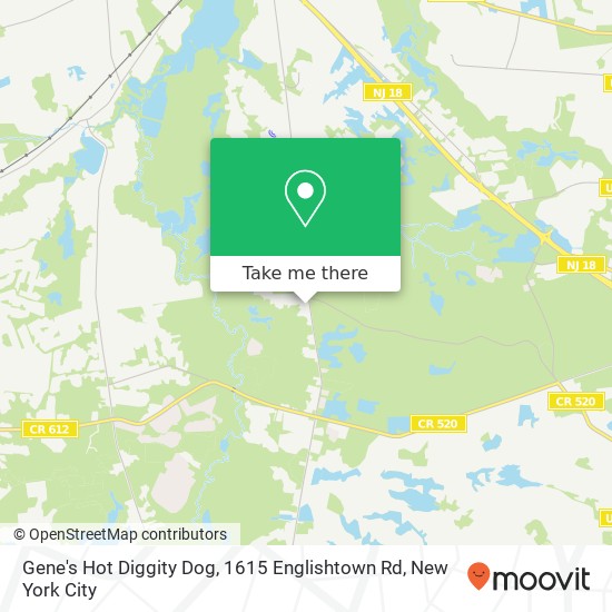 Mapa de Gene's Hot Diggity Dog, 1615 Englishtown Rd