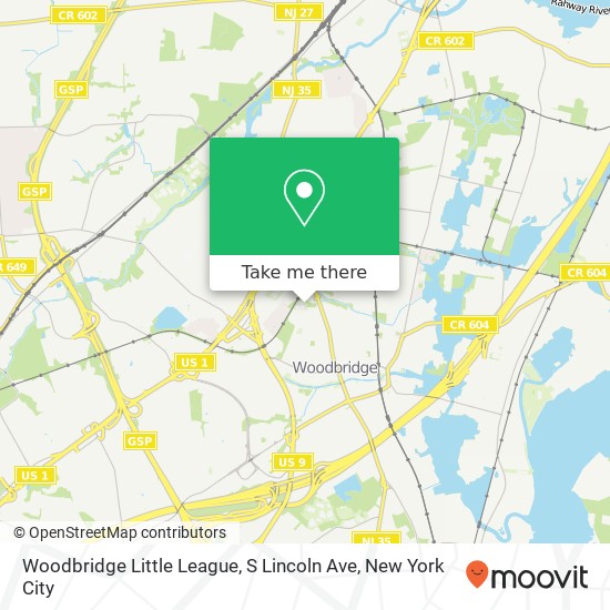 Mapa de Woodbridge Little League, S Lincoln Ave