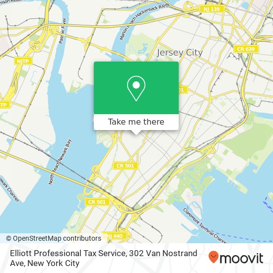 Mapa de Elliott Professional Tax Service, 302 Van Nostrand Ave
