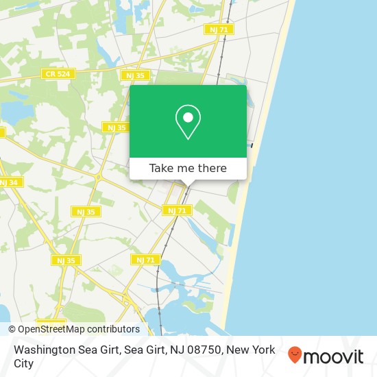 Mapa de Washington Sea Girt, Sea Girt, NJ 08750