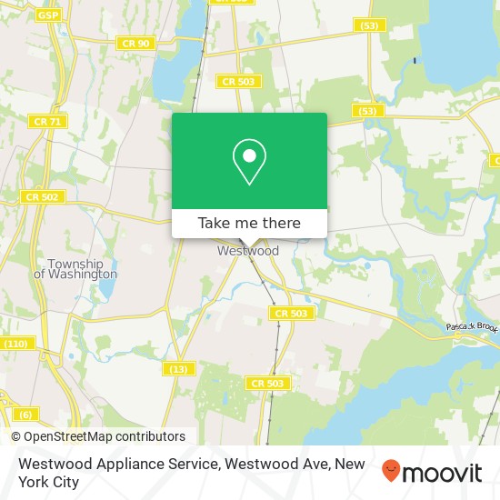 Mapa de Westwood Appliance Service, Westwood Ave