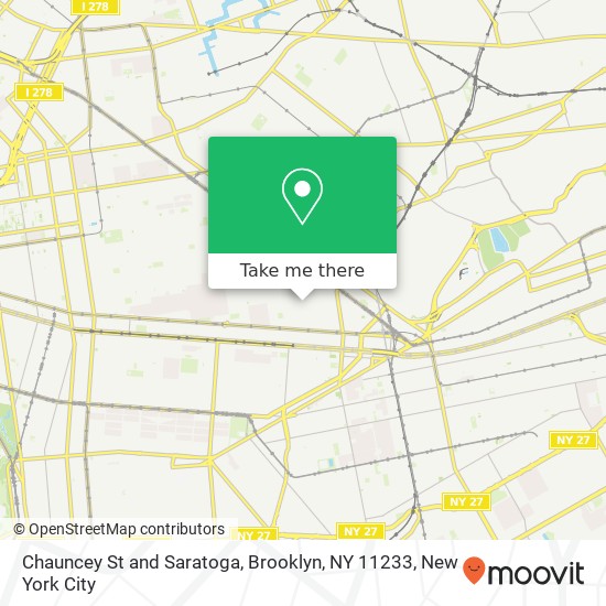 Mapa de Chauncey St and Saratoga, Brooklyn, NY 11233