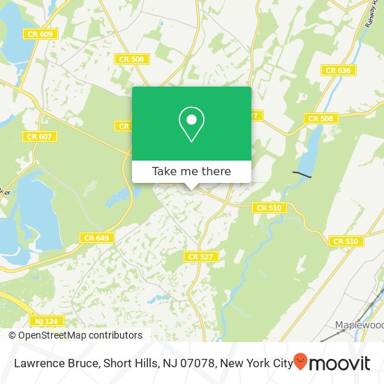 Mapa de Lawrence Bruce, Short Hills, NJ 07078