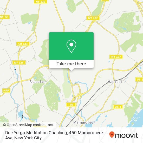 Mapa de Dee Yergo Meditation Coaching, 450 Mamaroneck Ave