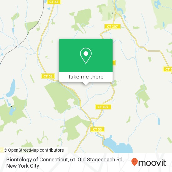 Mapa de Biontology of Connecticut, 61 Old Stagecoach Rd