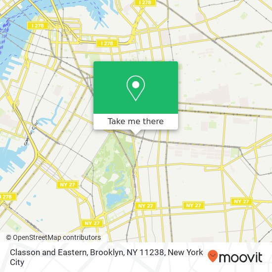 Mapa de Classon and Eastern, Brooklyn, NY 11238