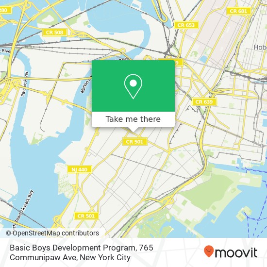 Mapa de Basic Boys Development Program, 765 Communipaw Ave