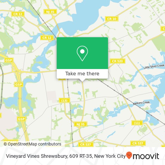 Mapa de Vineyard Vines Shrewsbury, 609 RT-35
