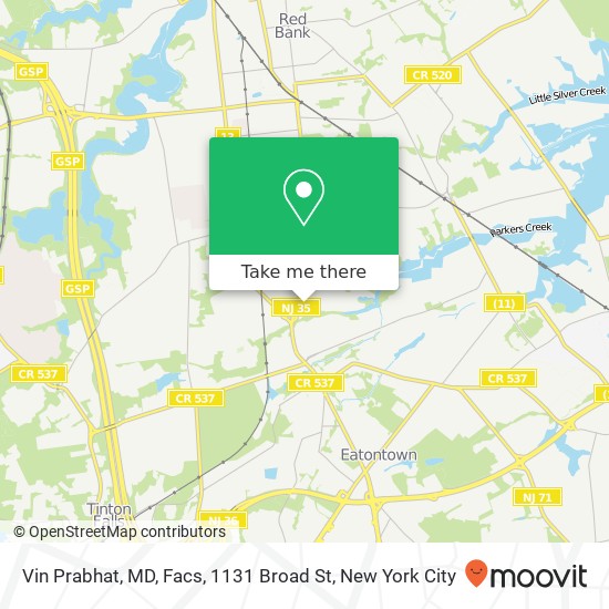 Mapa de Vin Prabhat, MD, Facs, 1131 Broad St