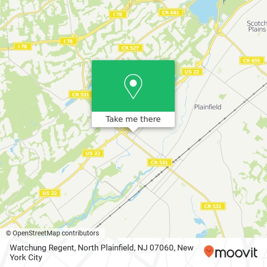 Mapa de Watchung Regent, North Plainfield, NJ 07060