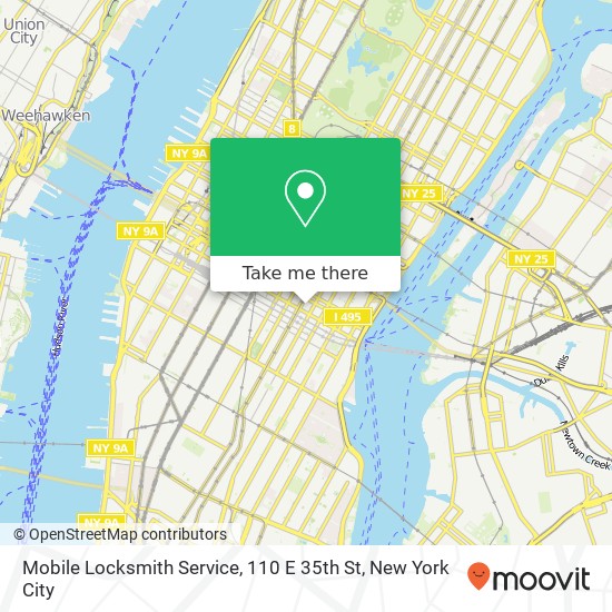 Mapa de Mobile Locksmith Service, 110 E 35th St