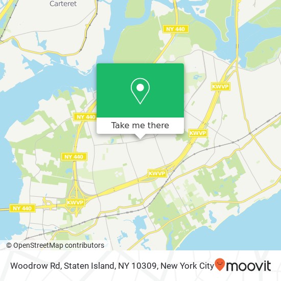 Mapa de Woodrow Rd, Staten Island, NY 10309