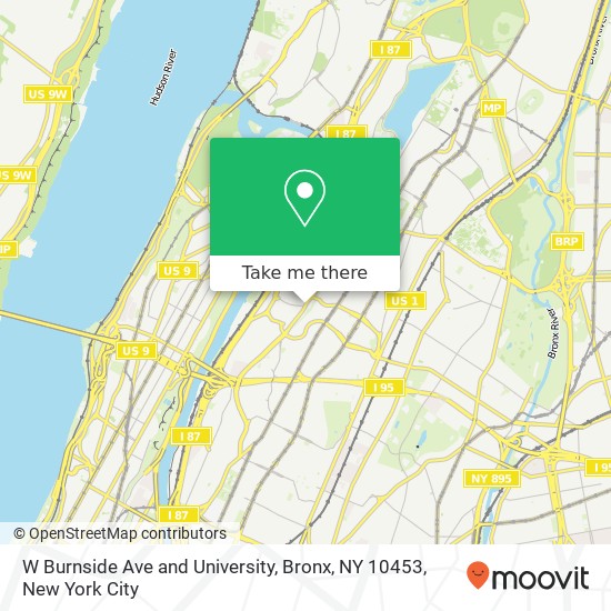 W Burnside Ave and University, Bronx, NY 10453 map