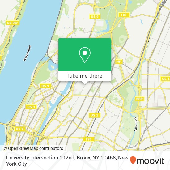 University intersection 192nd, Bronx, NY 10468 map