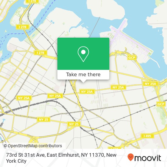 Mapa de 73rd St 31st Ave, East Elmhurst, NY 11370